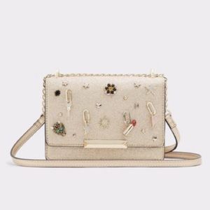 ALDO Gold glitter purse w/ charms LIMITED EDITION